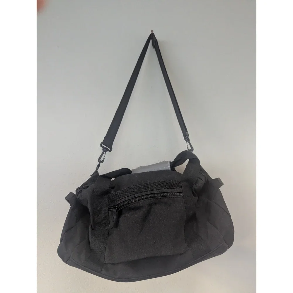Bellaruso Black Canvas Duffel Bag Travel Weekender Shoulder Strap